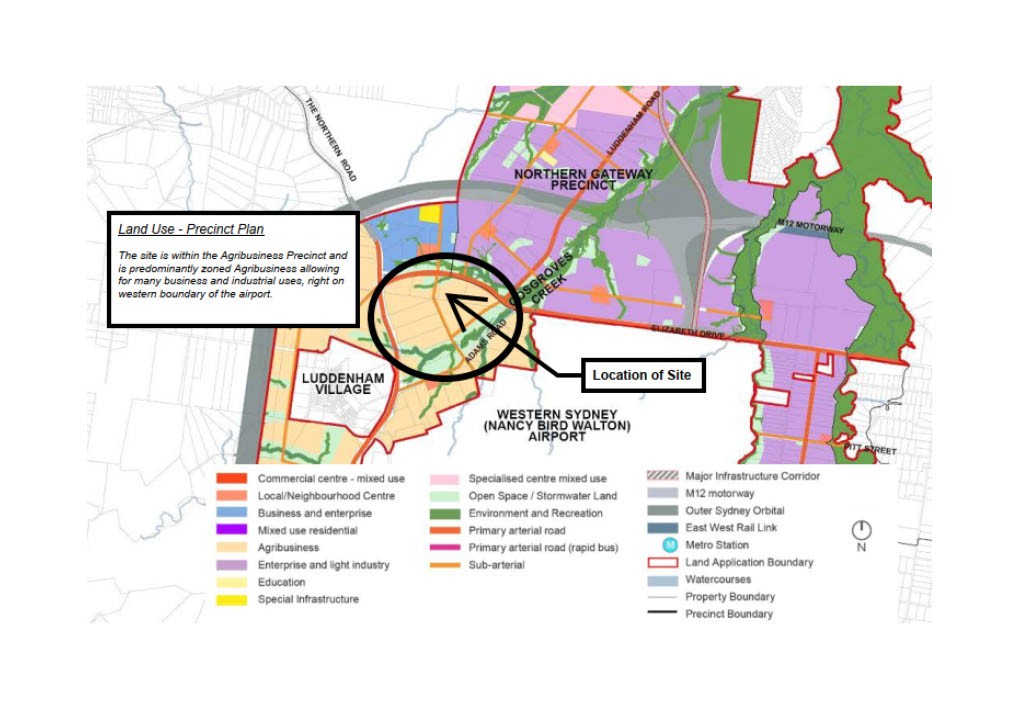 Land use plan from the Aerotropolis Precinct Plan
