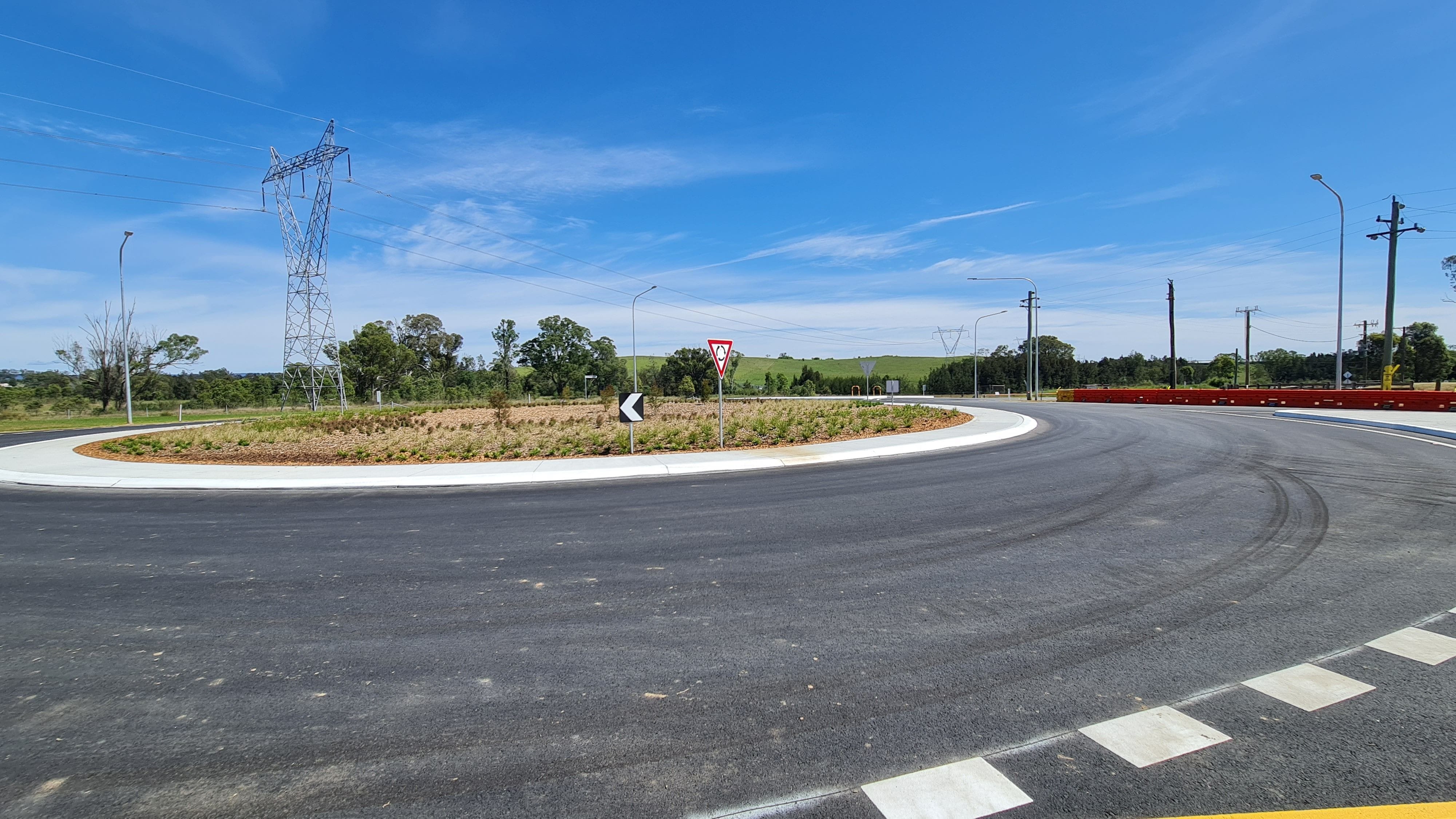 New roundabout at Anton Road and Adams Road and access to western boundary of airport