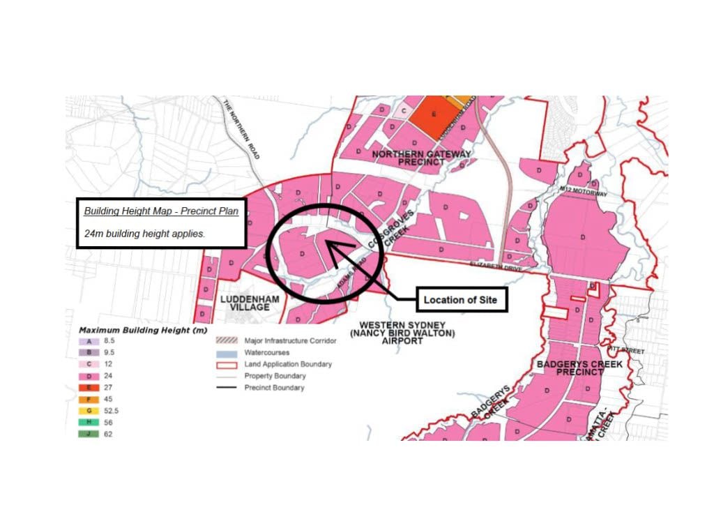 Building height plan from the Aerotropolis Precinct Plan
