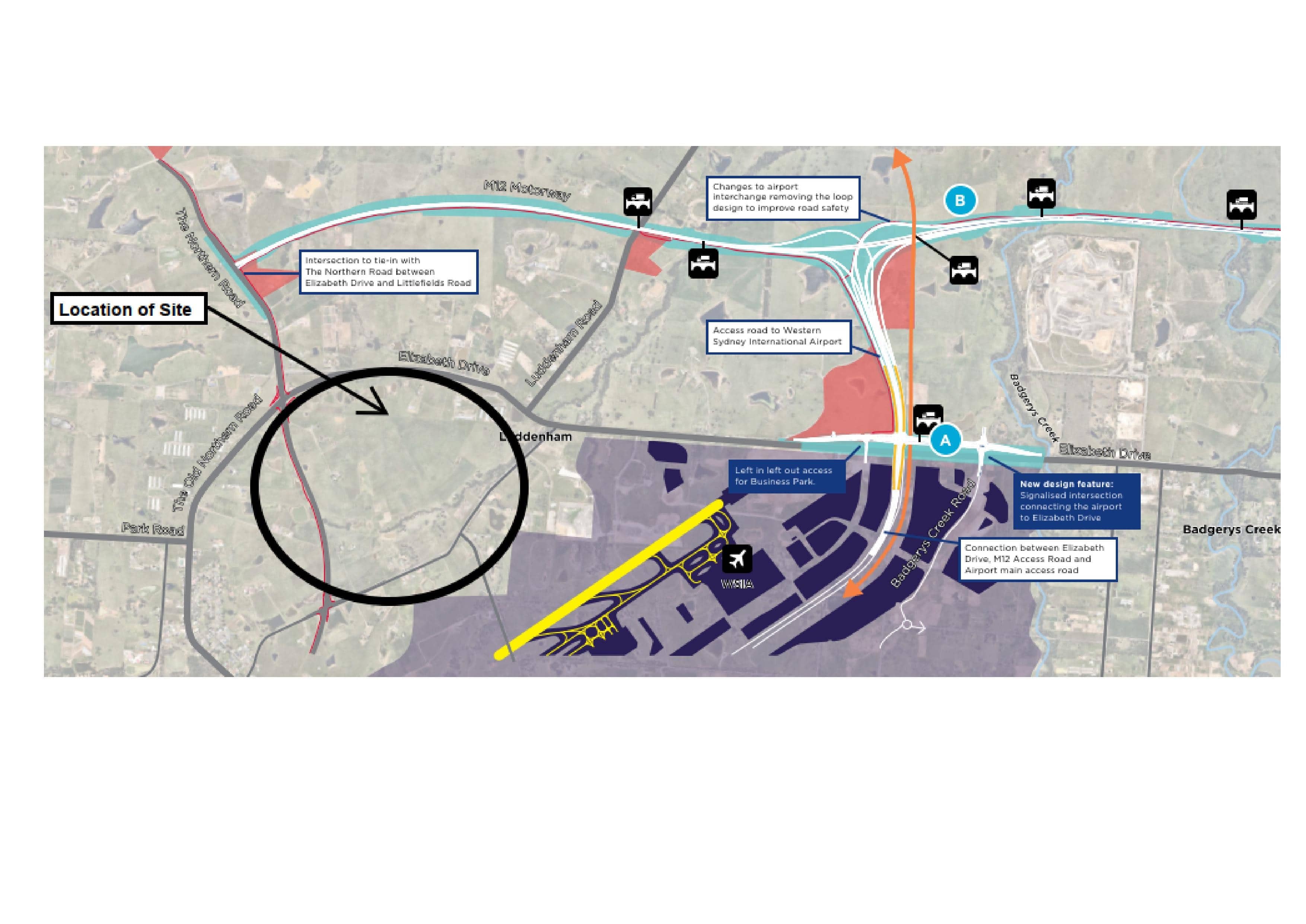 Location of lands near M12 Motorway and two access points to the future Motorway