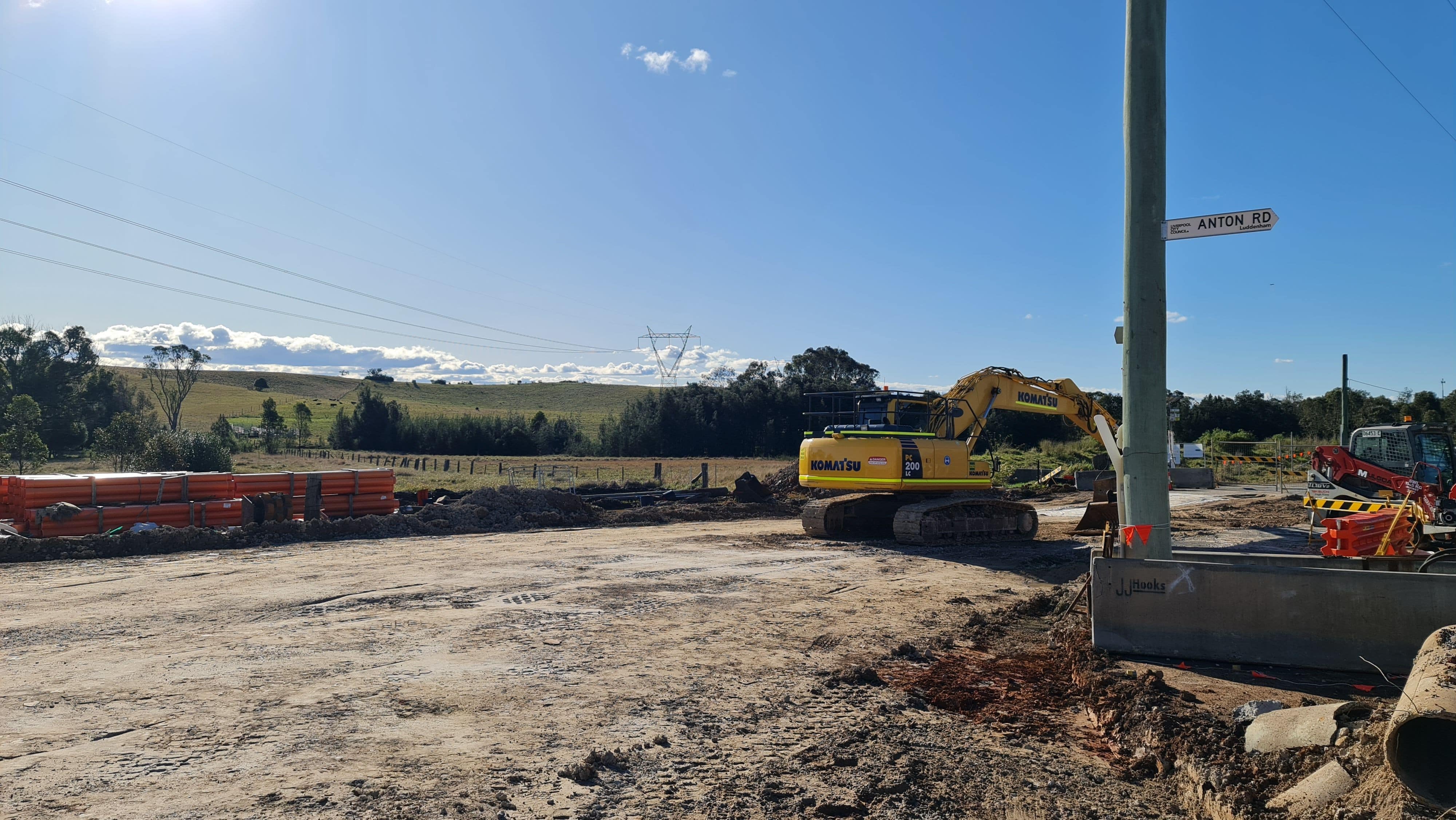 Construction along Anton Road and Adams Road